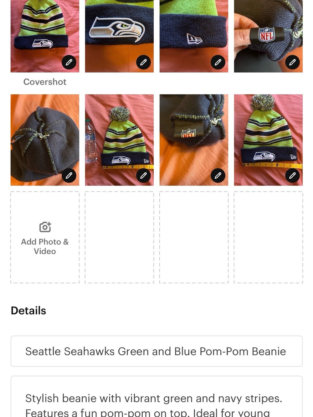 Seahawks women’s vest, men’s pullover, beanie & 2 Sbux ornaments - Picture 3 of 16
